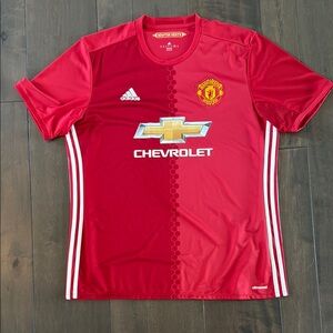Adidas Red Manchester United Soccer Practice Jersey